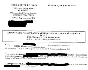 Image d'une ordonnance de protection