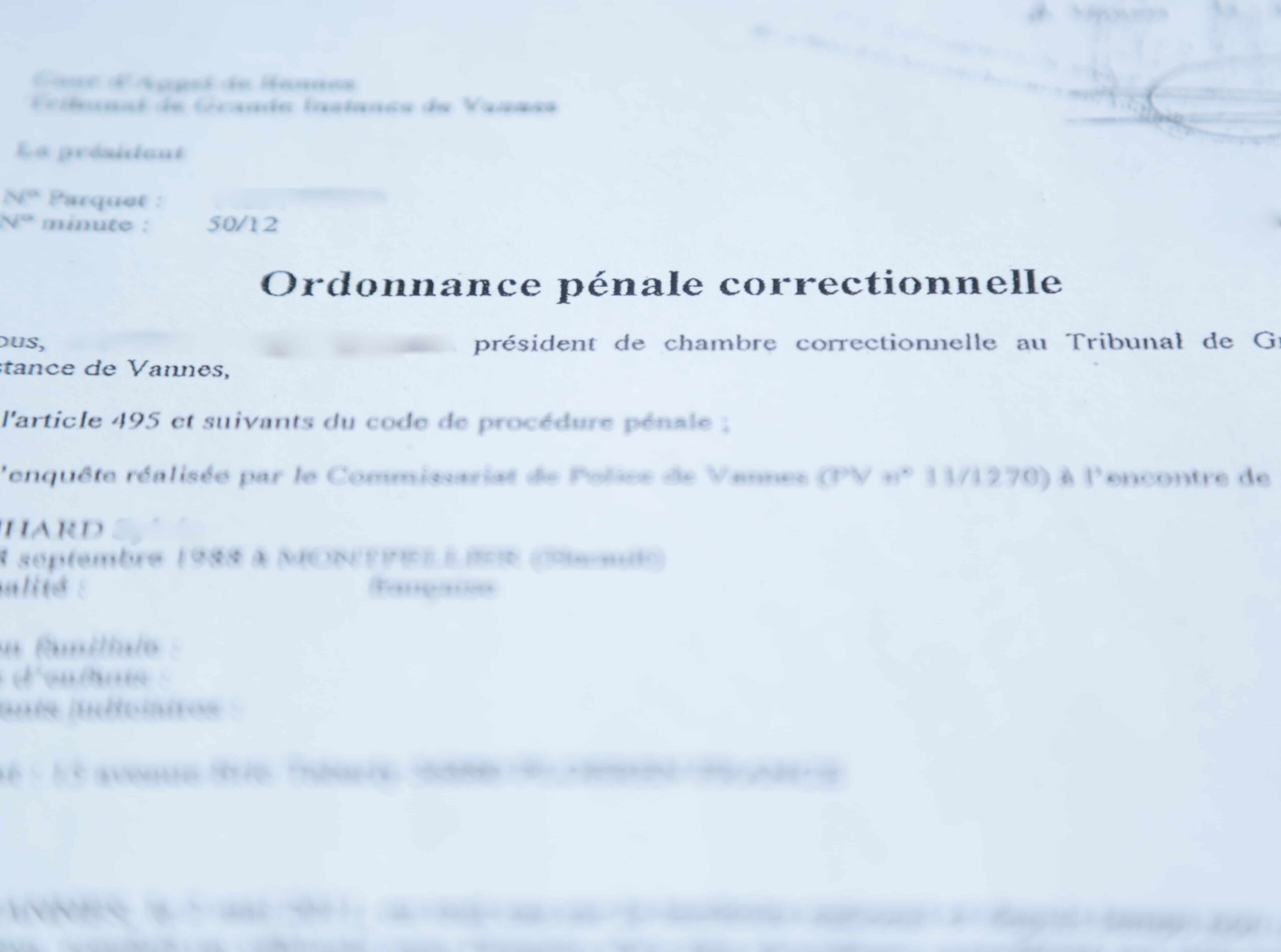 Image d'une ordonnance pénale