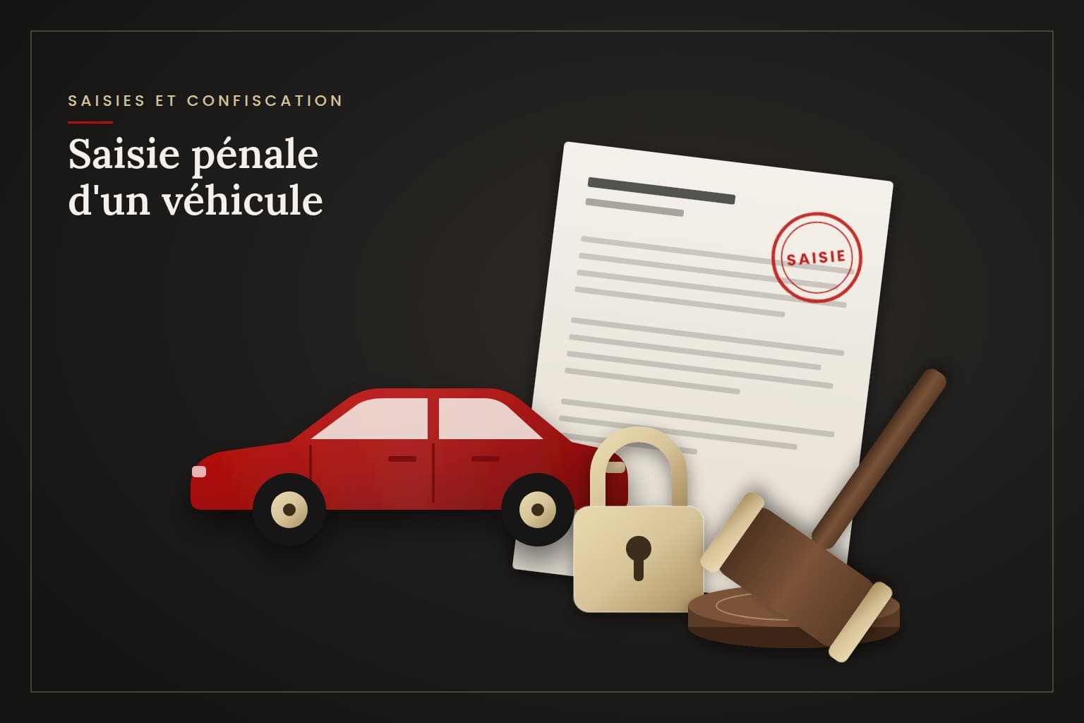 Saisie pénale d'un véhicule : voiture sous scellés ou placée en fourrière, cadenas et marteau de juge